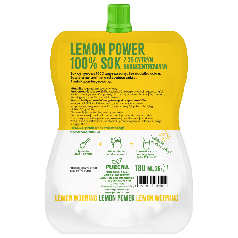 Lemon Power skoncentrowany sok cytrynowy 100% Purena