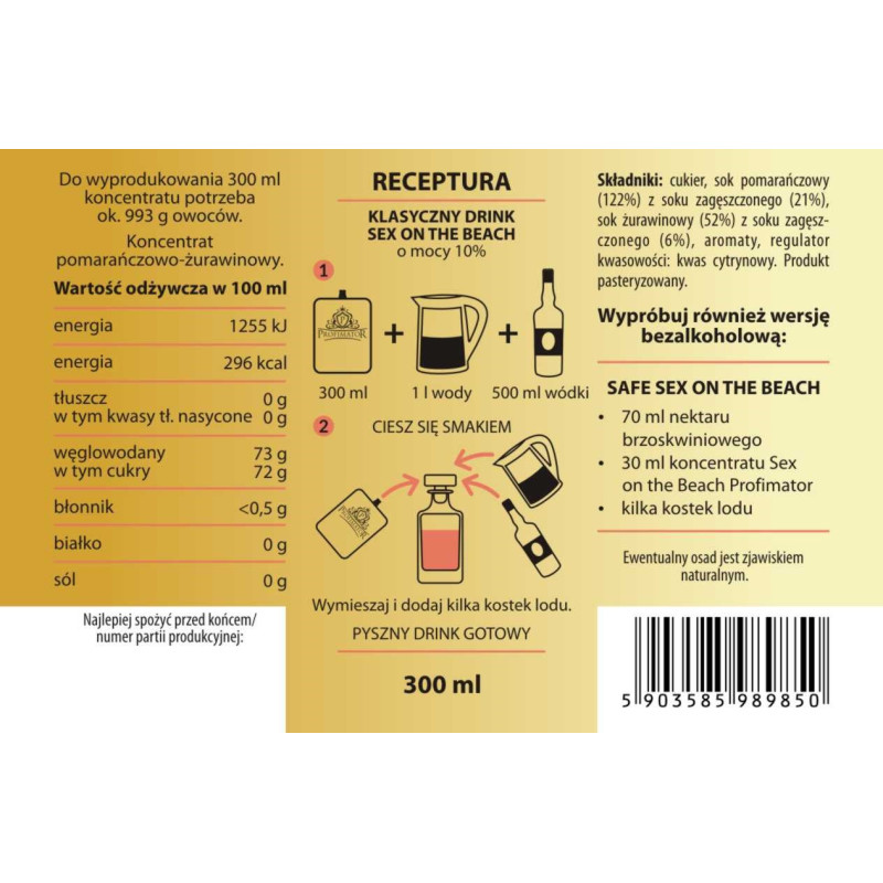 Bezalkoholowy koncentrat SEX ON THE BEACH box 9x300 ml PROFIMATOR
