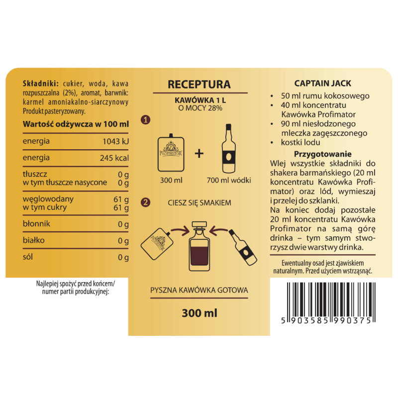 Bezalkoholowy koncentrat KAWÓWKA box 9x300 ml PROFIMATOR