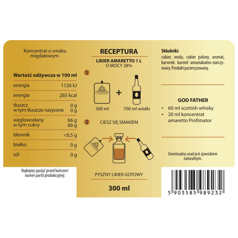 Bezalkoholowy koncentrat AMARETTO box 9x300ml PROFIMATOR