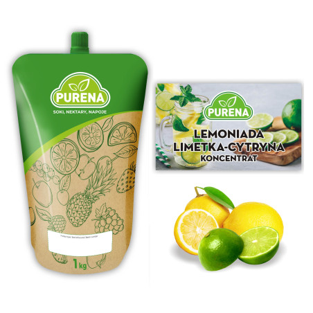 Lemoniada limetka-cytryna PURENA koncentrat 1kg na 6l