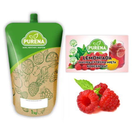 Lemoniada malina-cytryna-mięta PURENA koncentrat 1kg na 6l