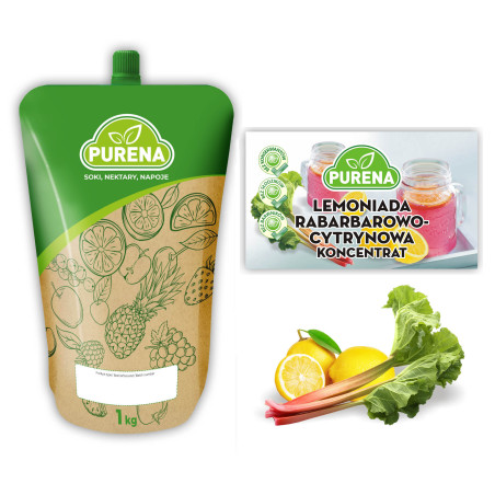Lemoniada rabarbarowo - cytrynowa PURENA koncentrat 1kg na 6l