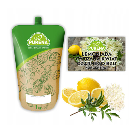 Lemoniada cytryna-kwiat czarnego bzu PURENA koncentrat 1kg na 6l