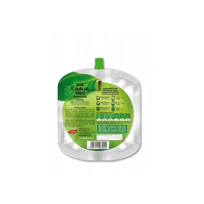 Sok jabłkowy 100% zagęszczony 600 g na 3 L
