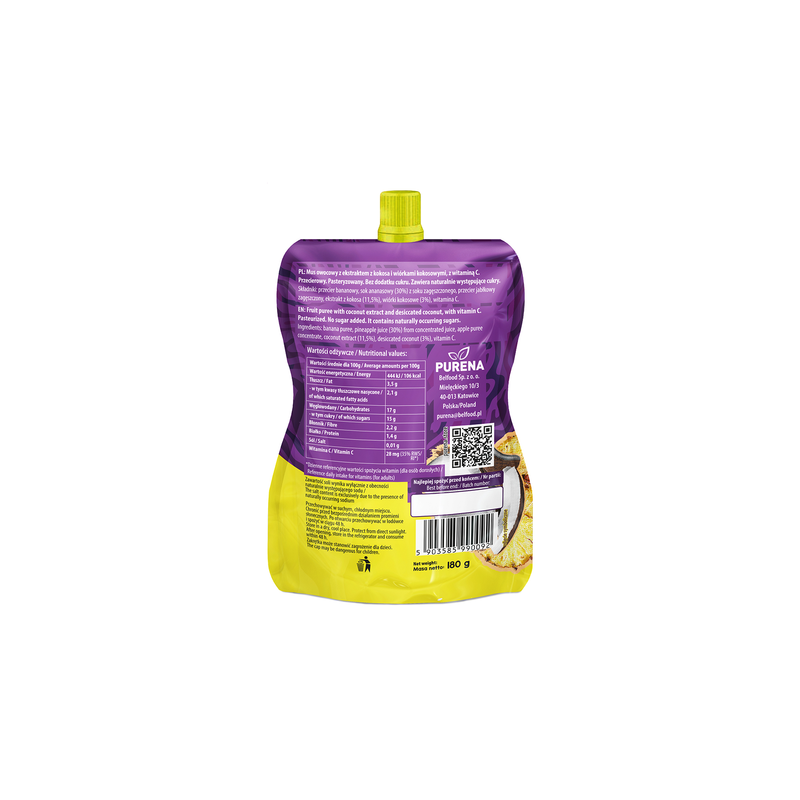 Chrupaczka ananas-kokos z wiórkami kokosowymi 180g
