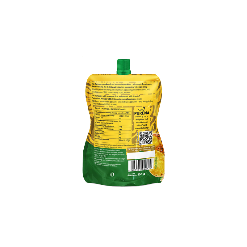 Chrupaczka ananas-szpinak z kawałkami ananasa 180g