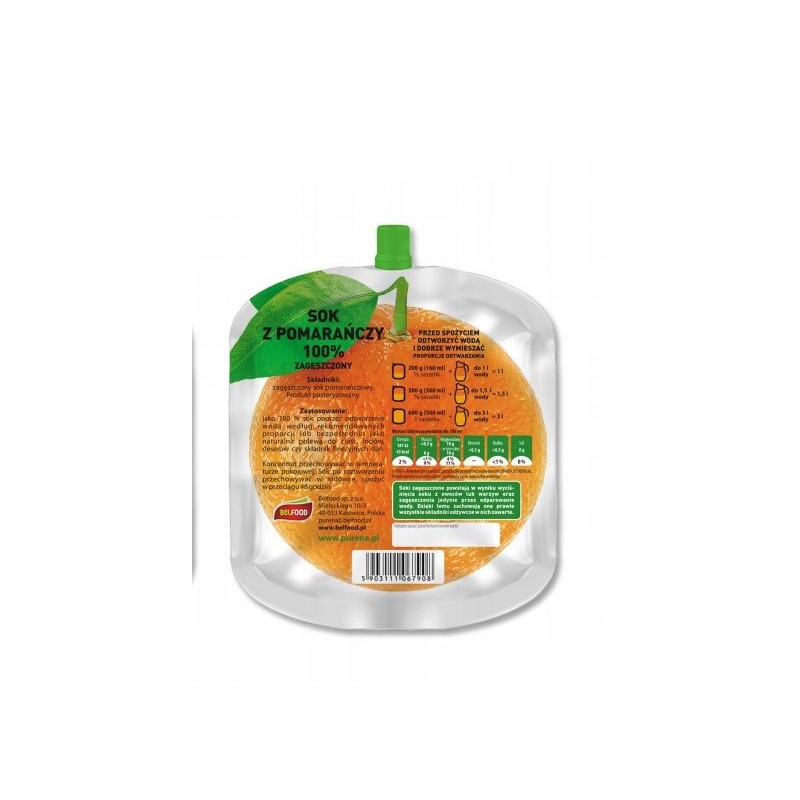 Sok pomarańczowy 100% 600g na 3l Purena