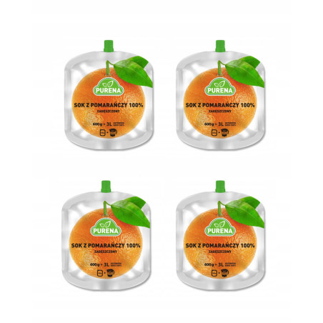 Sok pomarańczowy 100% 600g zestaw 4 sztuki Purena