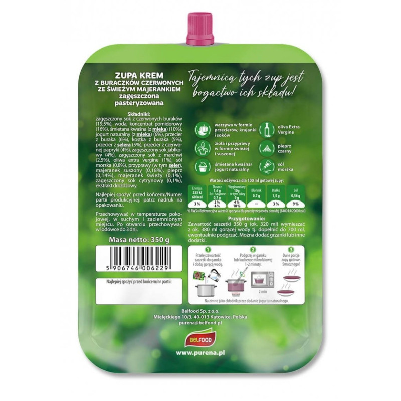 Zupa krem z buraczków czerwonych zagęszczona 350g x 4szt