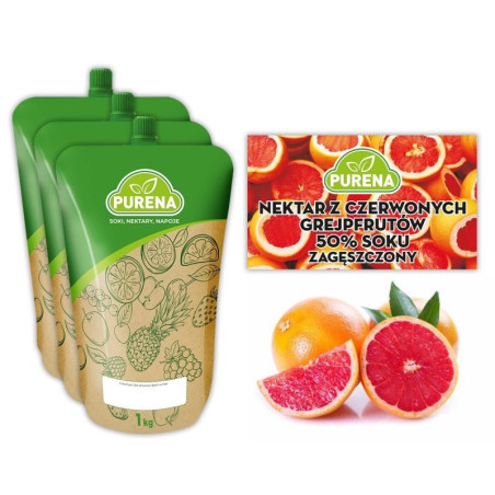 Nektar z czerwonych grejpfrutów 50% zagęszczony 3x1kg na 15l