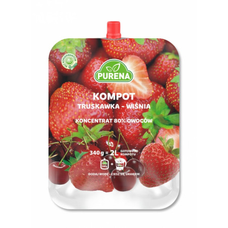 Kompot truskawka-wiśnia koncentrat 340g na 2l