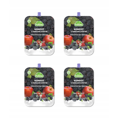 Kompot z owocami leśnymi koncentrat 340g x 4 sztuki