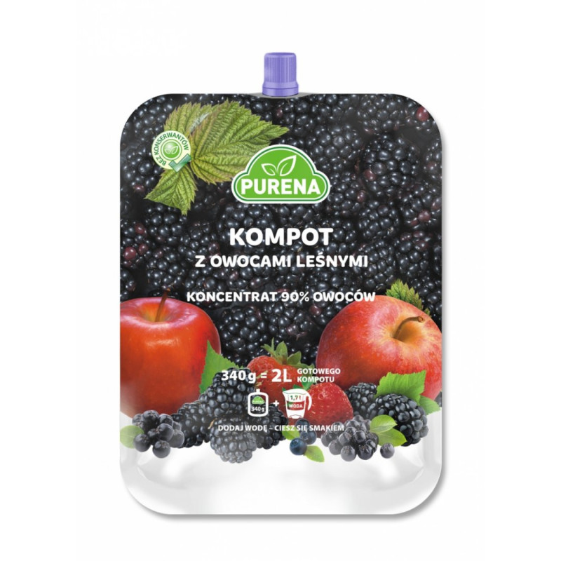 Kompot z owocami leśnymi koncentrat 340g x 4 sztuki