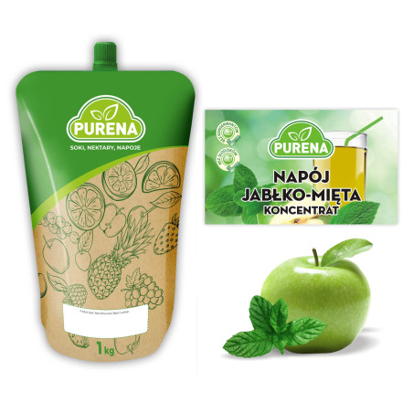 Napój jabłko-mięta koncentrat PURENA 1kg na 6l