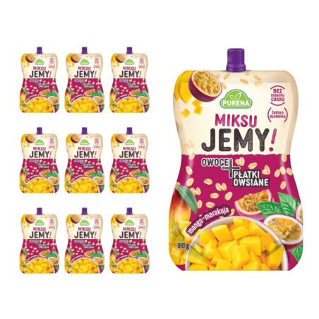 Przekąska miksuJEMY mango-marakuja + PŁATKI OWSIANE 180g x 10sztuk