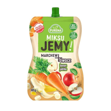 Przekąska miksuJEMY MARCHEW + banan-jabłko 180g