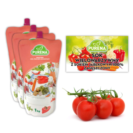 Sok wielowarzywny 100% zagęszczony 1kg zestaw 3 sztuk Purena