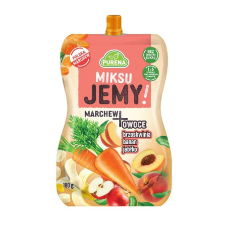 Przekąska miksuJEMY MARCHEW + brzoskwinia-banan-jabłko 180g