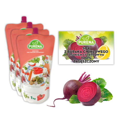 Sok z buraka 100% zagęszczony 1kg zestaw 3 sztuk PURENA
